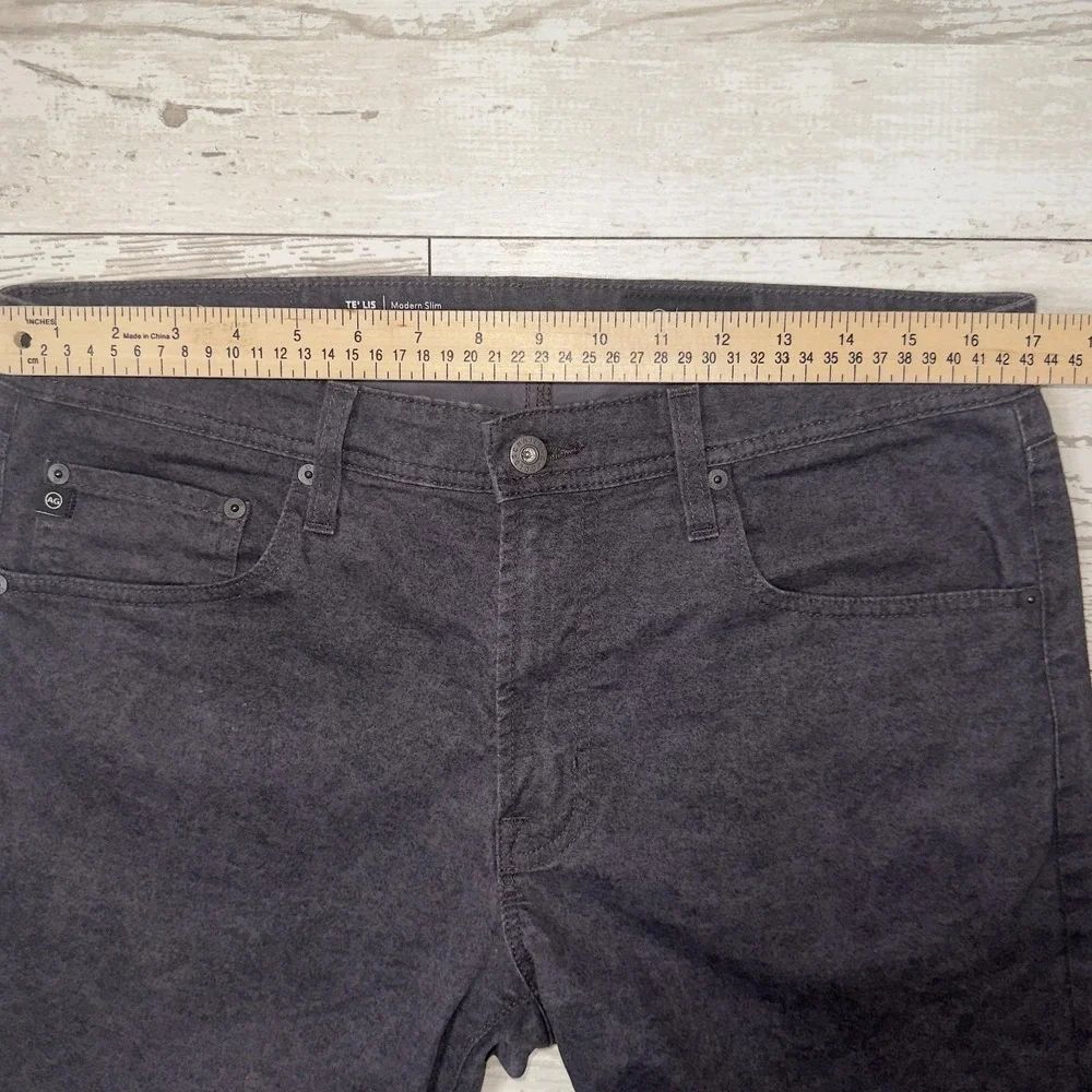 AG Tellis Jeans Mens 34x34 Gray Charcoal Wash Modern Slim Denim Stretch